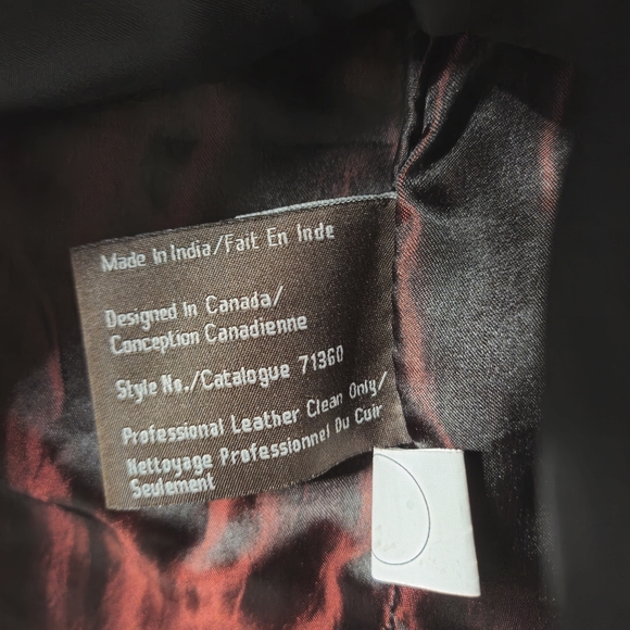 Vintage Danier Racing Stripe Black and Red Leather Moto Jacket Made In India - Picture 5 of 9